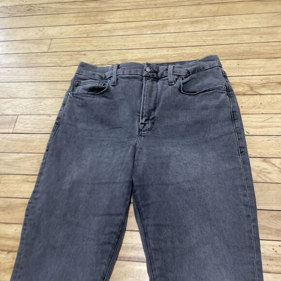 Good American Classic Jeans Women 10 30 Black GCRH25TFT Raw Hem Skinny High Rise - Picture 2 of 16